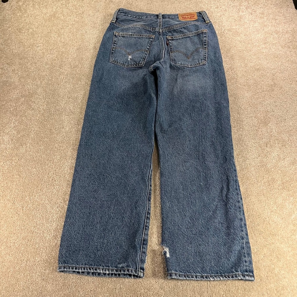 Levis Ribcage Straight Ankle Jeans Womens 28 Distressed Streetwear Button Fly - Picture 11 of 14